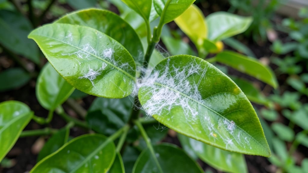 Downy Mildew on Young Lemon Leaves
