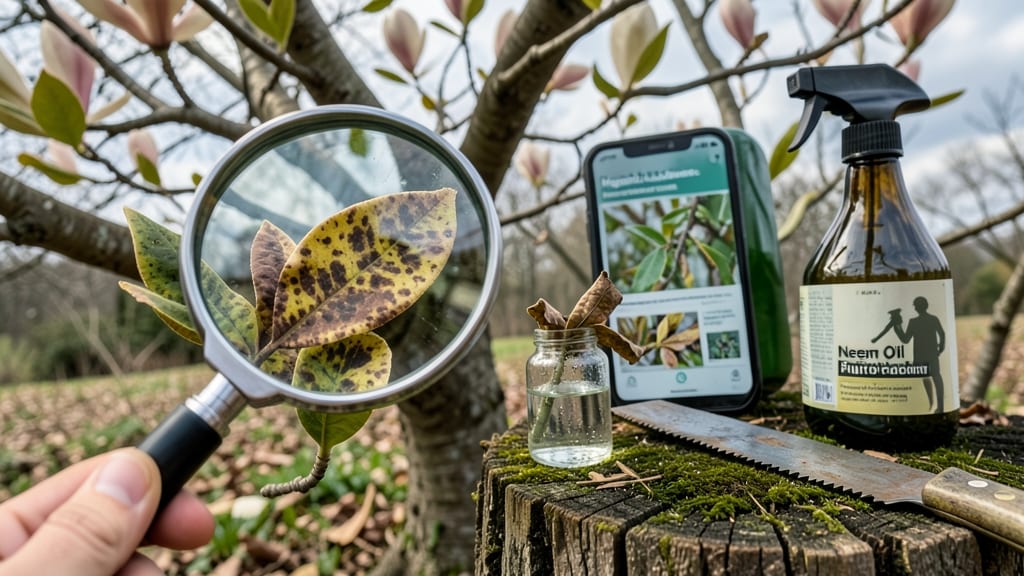 Magnolia Tree White Spots on Leaves: Fungal Blight Identification and Organic Fixes