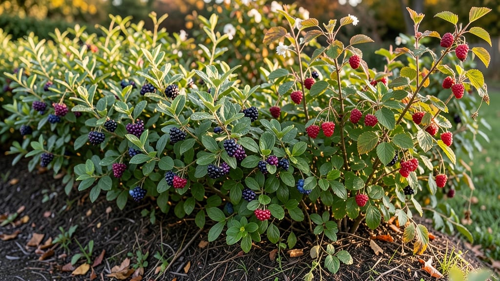 Berry-Producing Shrub Berm for Edible Privacy