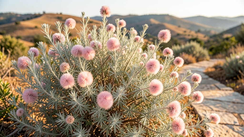 Pink Smoke Bush Producing Fluffy Seed Heads