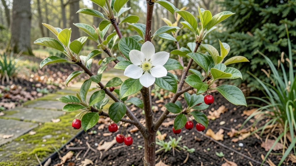 Tree Red Berries White Flowers: Pollinator Magnet With Year-Round Color