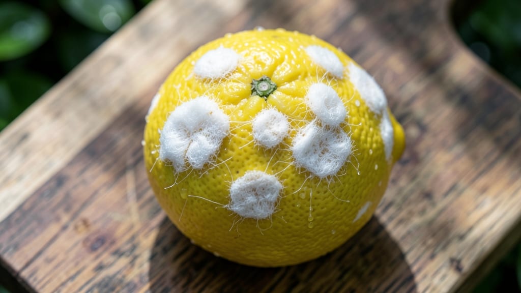 White Fungal Growth on Lemon Fruit