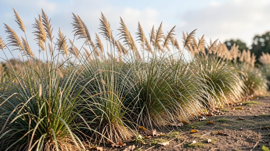 Tall Ornamental Grass Berm for Texture
