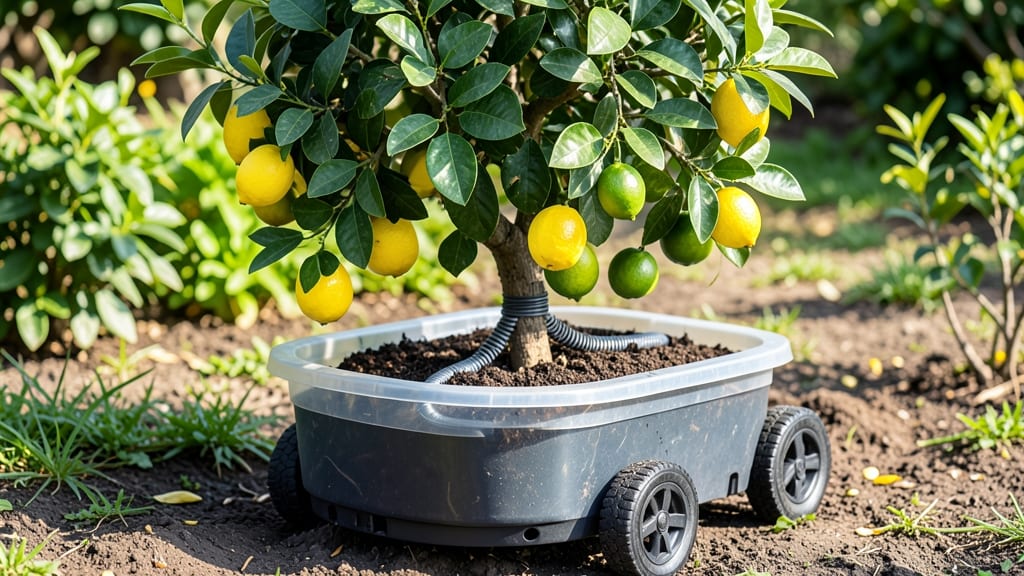 Self-Watering Rolling Citrus Tree Planter: Year-Round Fruit With Zero Effort
