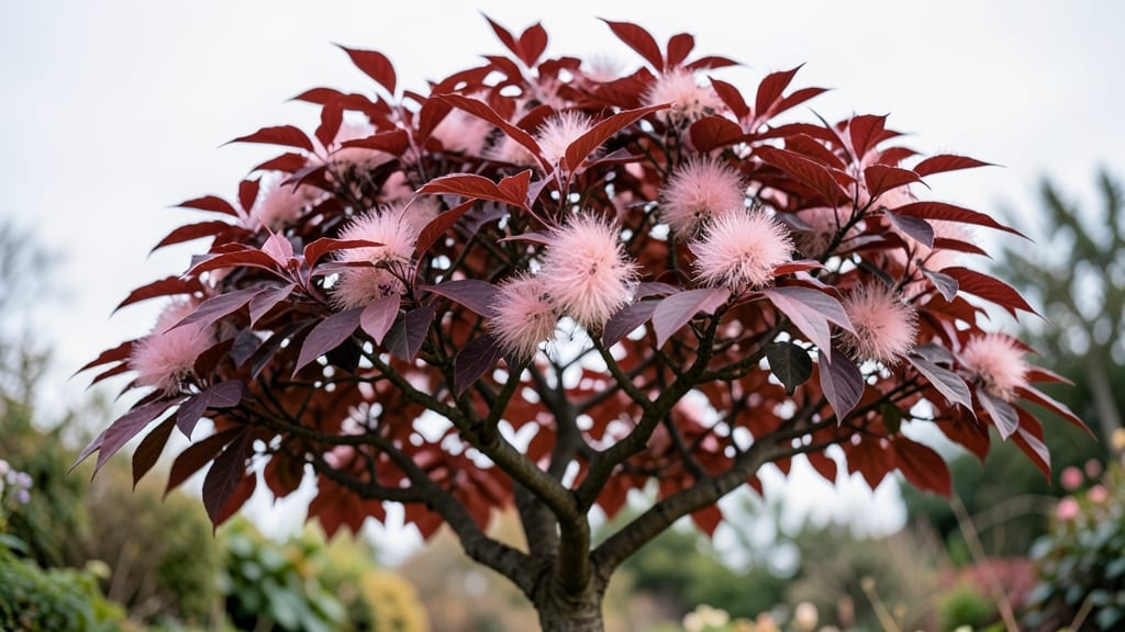 Pink Smoke Tree With Fluffy Seed Heads
