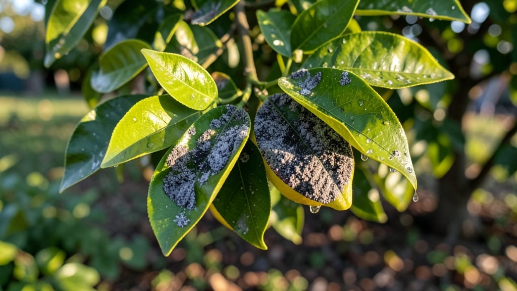 Sooty Mold from Lemon Tree Sap