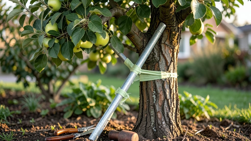 Fruit Tree Branch Support: Sturdy Stakes and Ties for Strong Growth
