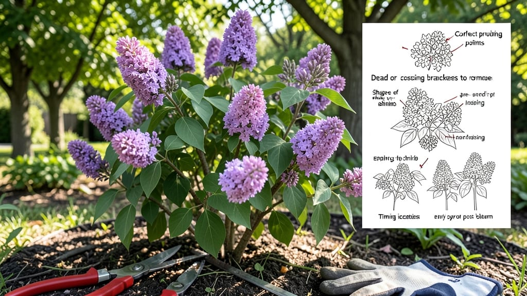 Lilac Tree Pruning Diagram: Seasonal Cuts for Graceful Branching