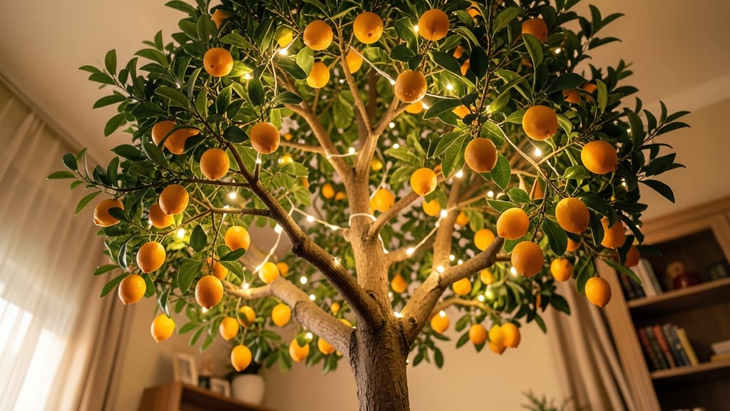 Fairy-Lit Citrus Tree
