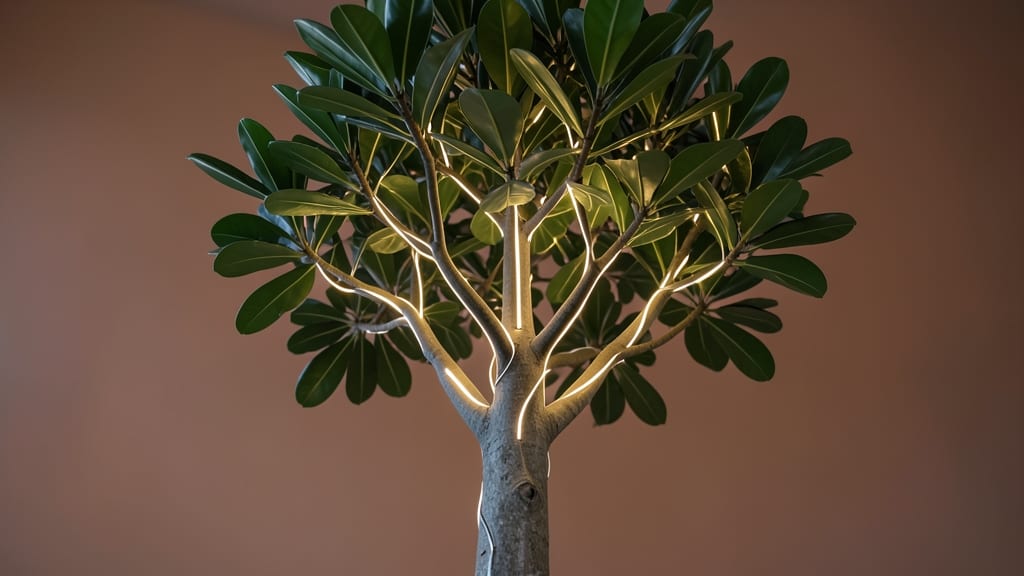 Glowing Ficus Tree With Hidden Lights