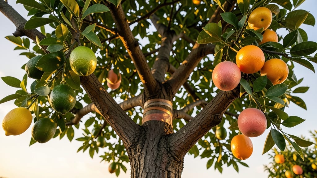 Grapefruit-Orange-Lemon Multigraft Tree