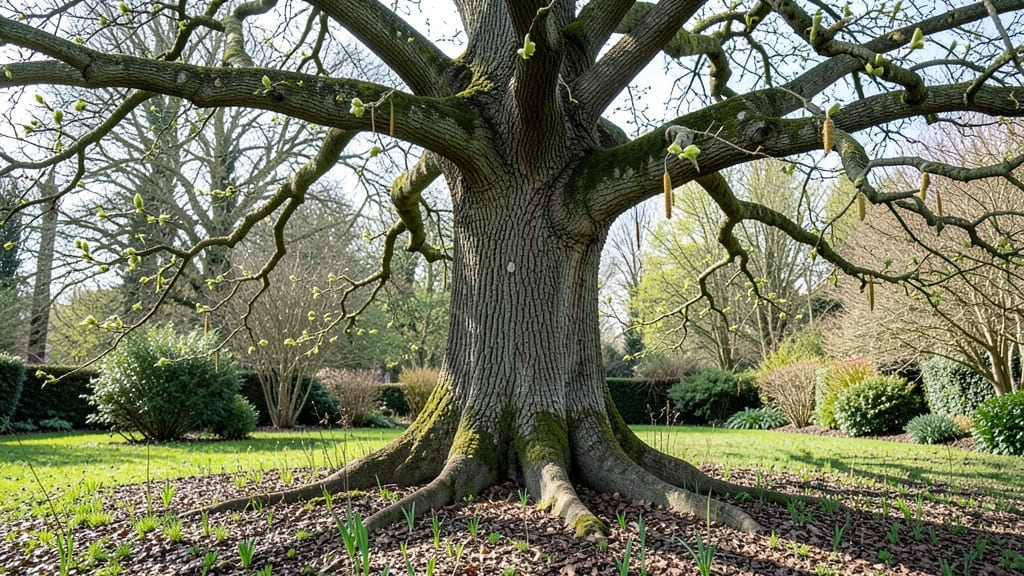 Tree in Early Spring: Dormant Branches Pruned for Vigorous New Growth