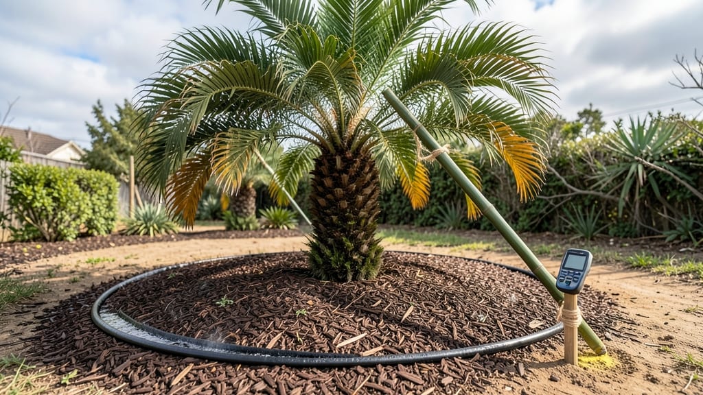Palm Tree Base: Stabilize and Elevate for Stronger Roots